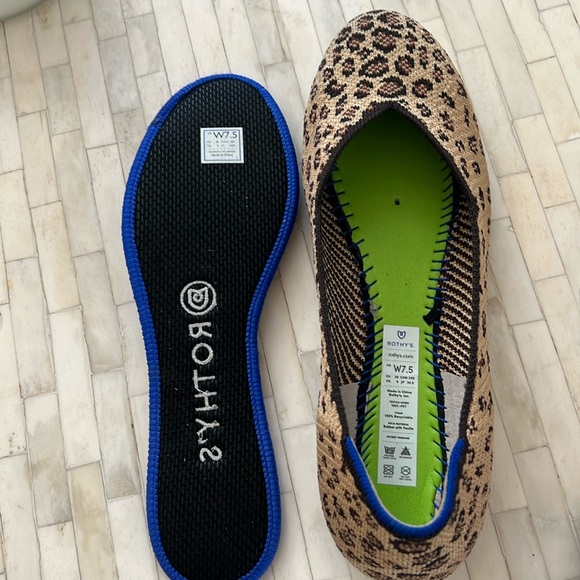Rothy’s Round Toe Ballet Flats Cheetah Leopard Animal Print - 7.5 - Picture 6 of 7